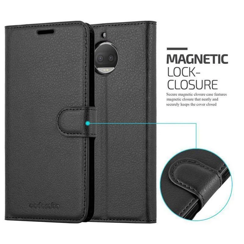 Cadorabo Hülle kompatibel mit Motorola MOTO G5S PLUS Schutzhülle mit Magnetverschluss, Standfunktion und Kartenfach