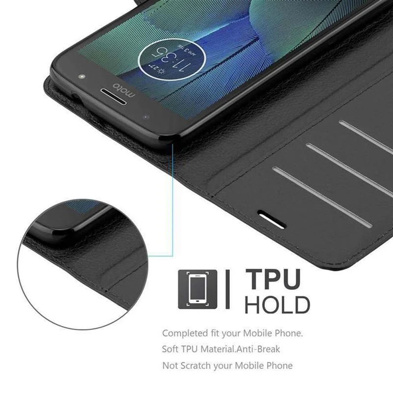 Cadorabo Hülle kompatibel mit Motorola MOTO G5S PLUS Schutzhülle mit Magnetverschluss, Standfunktion und Kartenfach