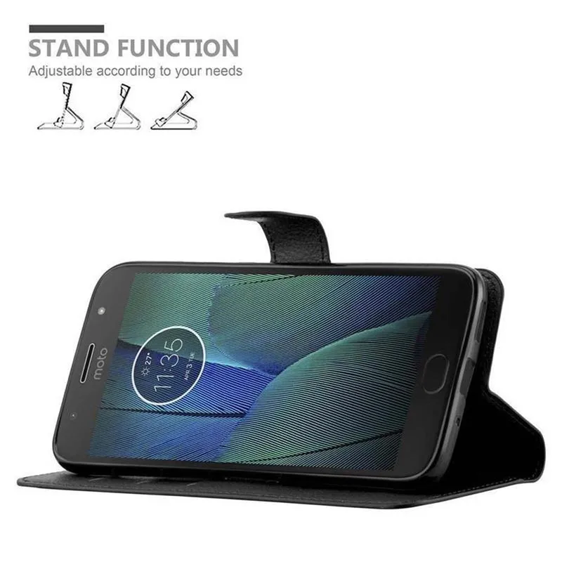 Cadorabo Hülle kompatibel mit Motorola MOTO G5S PLUS Schutzhülle mit Magnetverschluss, Standfunktion und Kartenfach