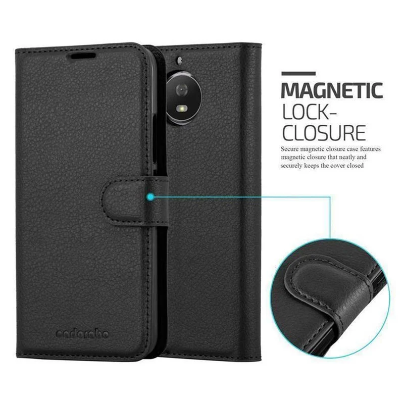 Cadorabo Hülle kompatibel mit Motorola MOTO G5S Schutzhülle mit Magnetverschluss, Standfunktion und Kartenfach
