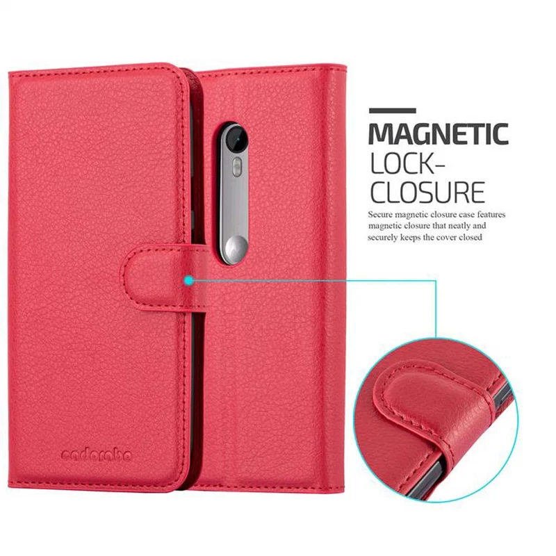 Cadorabo Hülle kompatibel mit Motorola MOTO G3 Schutzhülle mit Magnetverschluss, Standfunktion und Kartenfach