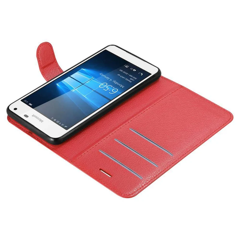 Cadorabo Hülle kompatibel mit Nokia Lumia 650 Schutzhülle mit Magnetverschluss, Standfunktion und Kartenfach