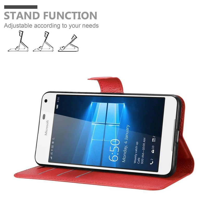 Cadorabo Hülle kompatibel mit Nokia Lumia 650 Schutzhülle mit Magnetverschluss, Standfunktion und Kartenfach