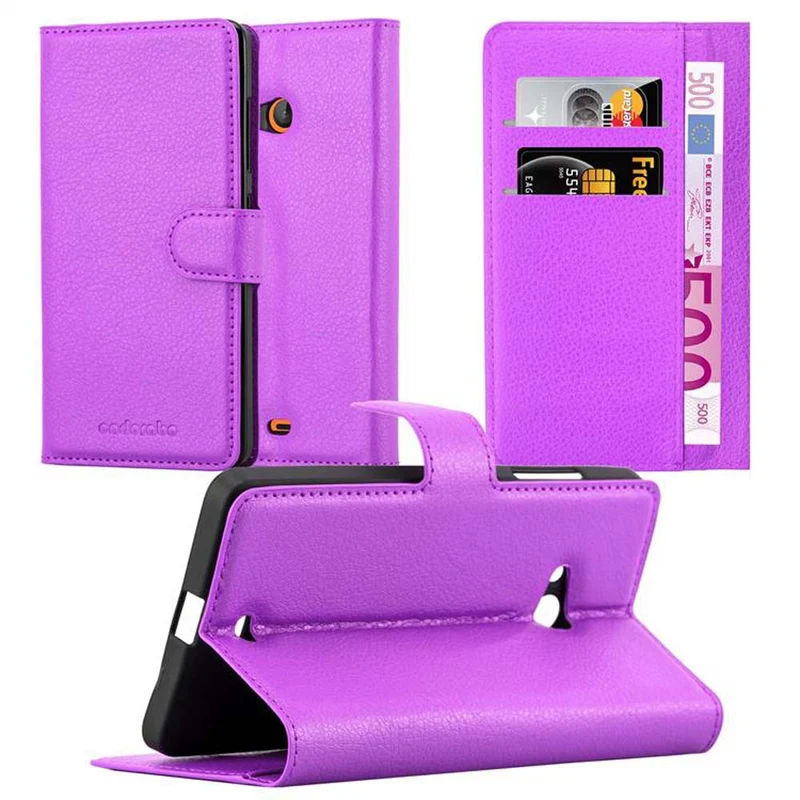 Cadorabo Hülle kompatibel mit Nokia Lumia 540 Schutzhülle mit Magnetverschluss, Standfunktion und Kartenfach