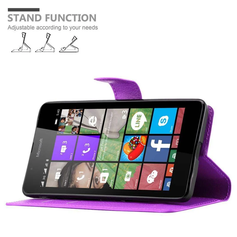 Cadorabo Hülle kompatibel mit Nokia Lumia 540 Schutzhülle mit Magnetverschluss, Standfunktion und Kartenfach