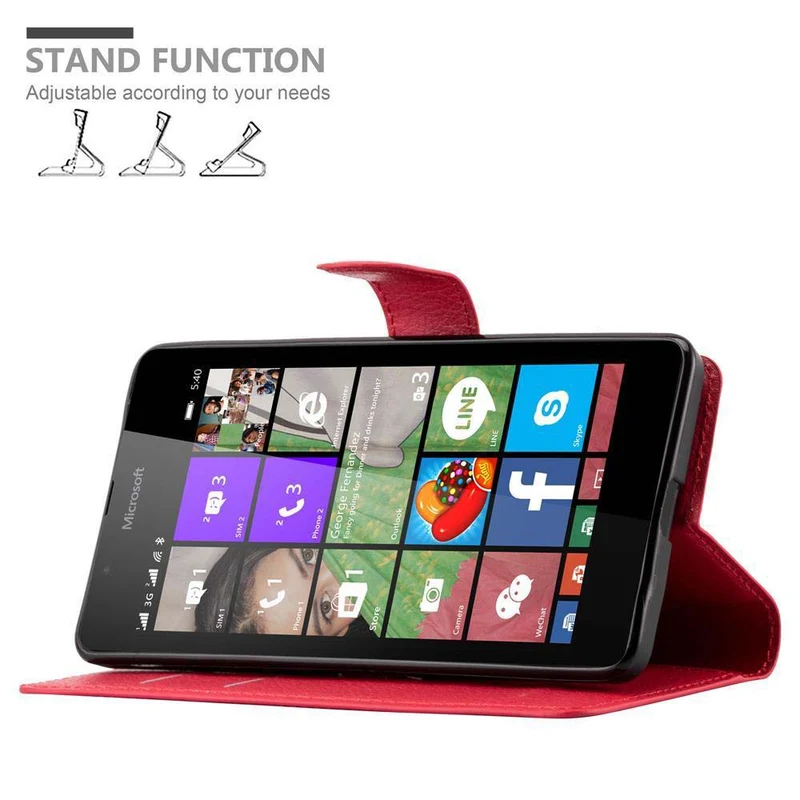 Cadorabo Hülle kompatibel mit Nokia Lumia 540 Schutzhülle mit Magnetverschluss, Standfunktion und Kartenfach