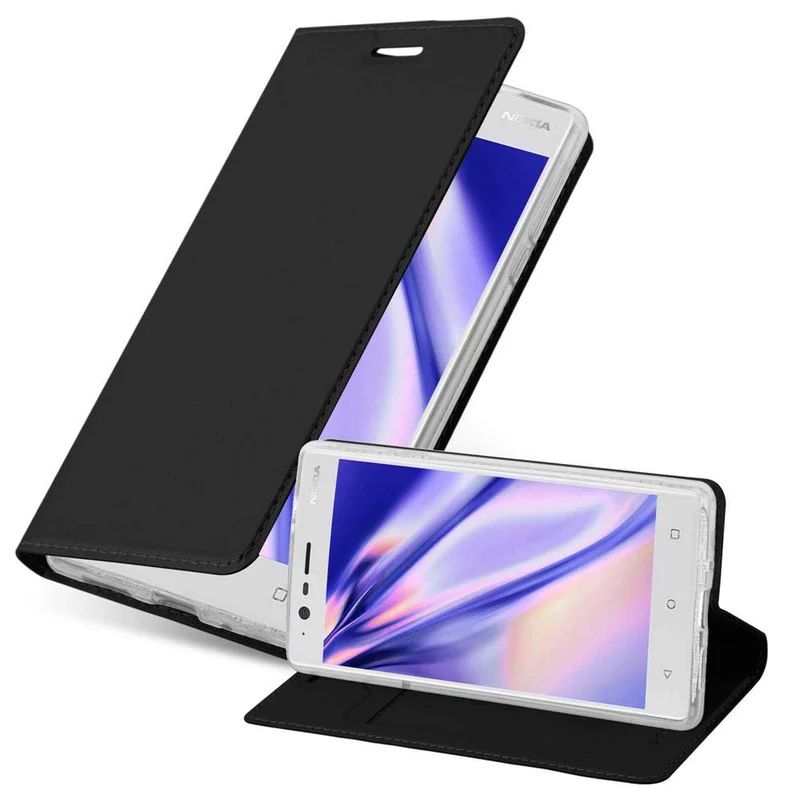 Cadorabo Hülle kompatibel mit Nokia 3 2017 Schutzhülle mit Magnetverschluss, Standfunktion und Kartenfach