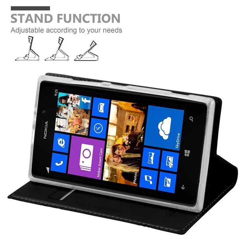 Cadorabo Hülle kompatibel mit Nokia Lumia 925 Schutzhülle mit Magnetverschluss, Standfunktion und Kartenfach