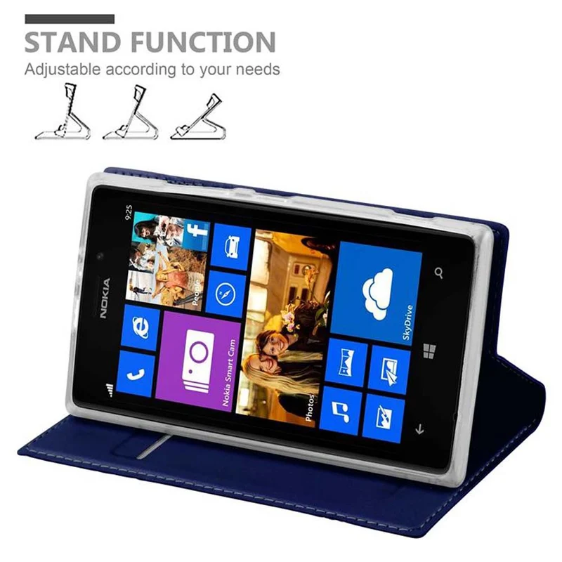 Cadorabo Hülle kompatibel mit Nokia Lumia 925 Schutzhülle mit Magnetverschluss, Standfunktion und Kartenfach