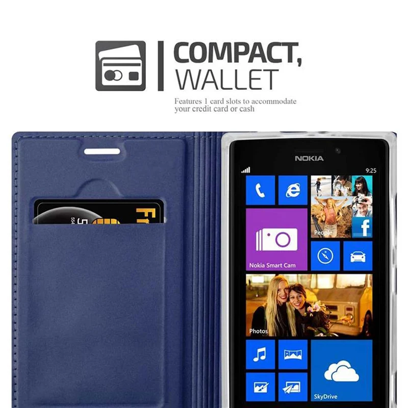 Cadorabo Hülle kompatibel mit Nokia Lumia 925 Schutzhülle mit Magnetverschluss, Standfunktion und Kartenfach