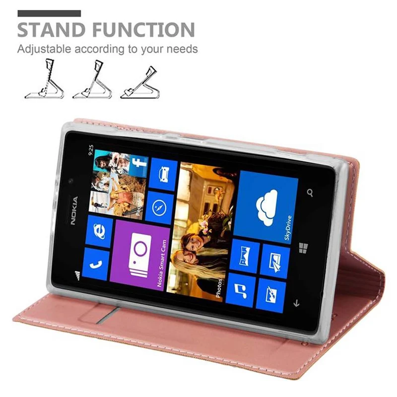 Cadorabo Hülle kompatibel mit Nokia Lumia 925 Schutzhülle mit Magnetverschluss, Standfunktion und Kartenfach