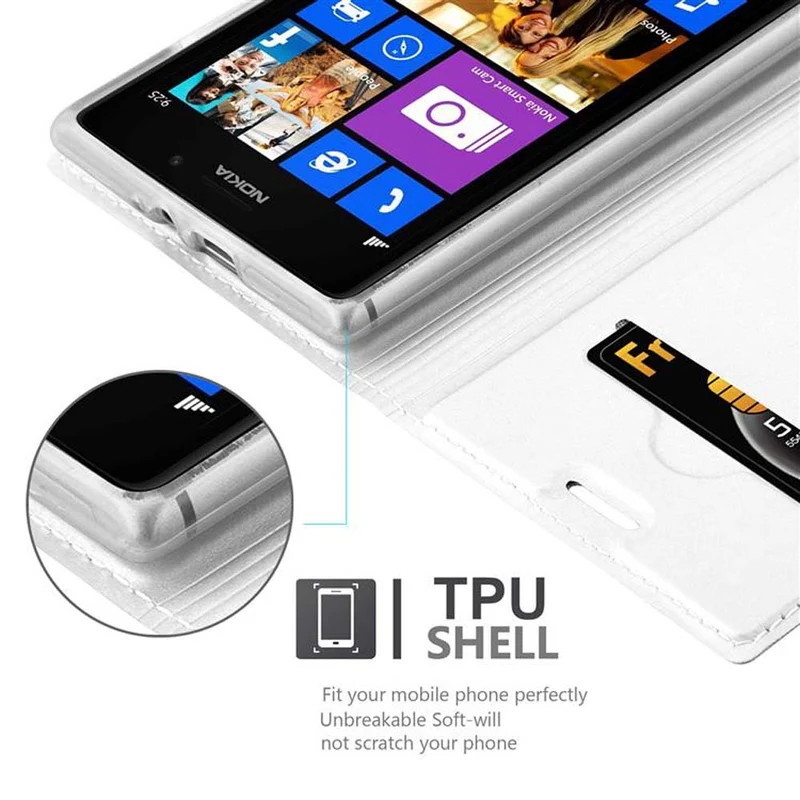 Cadorabo Hülle kompatibel mit Nokia Lumia 925 Schutzhülle mit Magnetverschluss, Standfunktion und Kartenfach