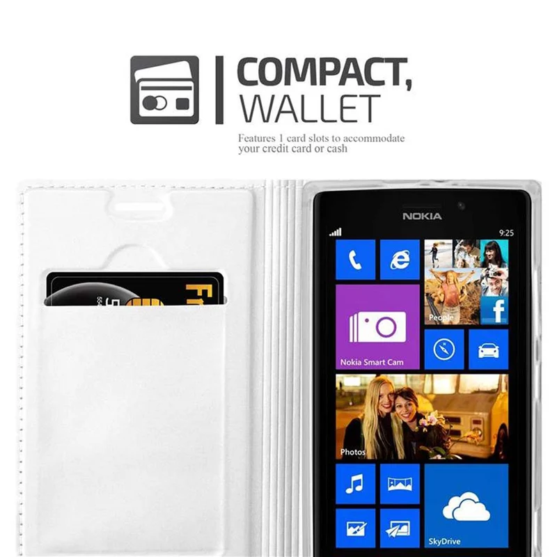 Cadorabo Hülle kompatibel mit Nokia Lumia 925 Schutzhülle mit Magnetverschluss, Standfunktion und Kartenfach