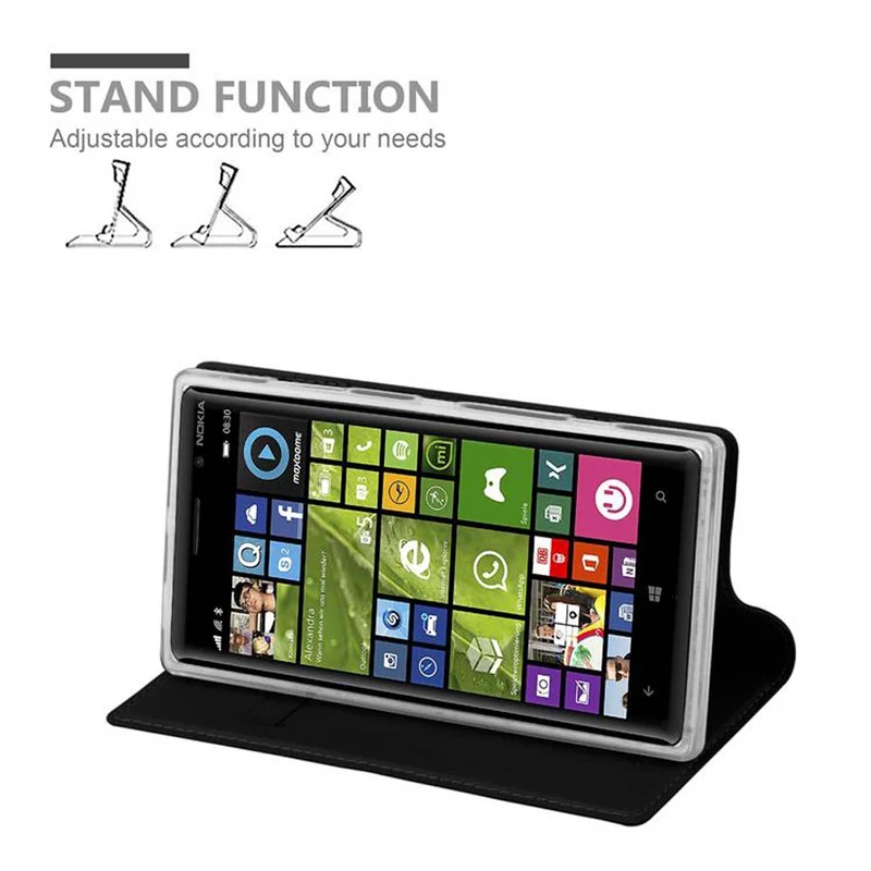 Cadorabo Hülle kompatibel mit Nokia Lumia 830 Schutzhülle mit Magnetverschluss, Standfunktion und Kartenfach
