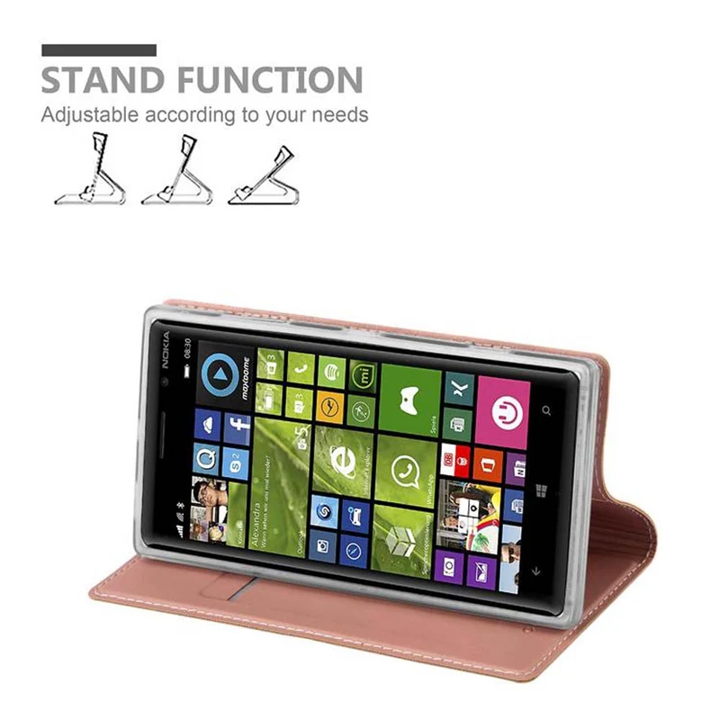 Cadorabo Hülle kompatibel mit Nokia Lumia 830 Schutzhülle mit Magnetverschluss, Standfunktion und Kartenfach