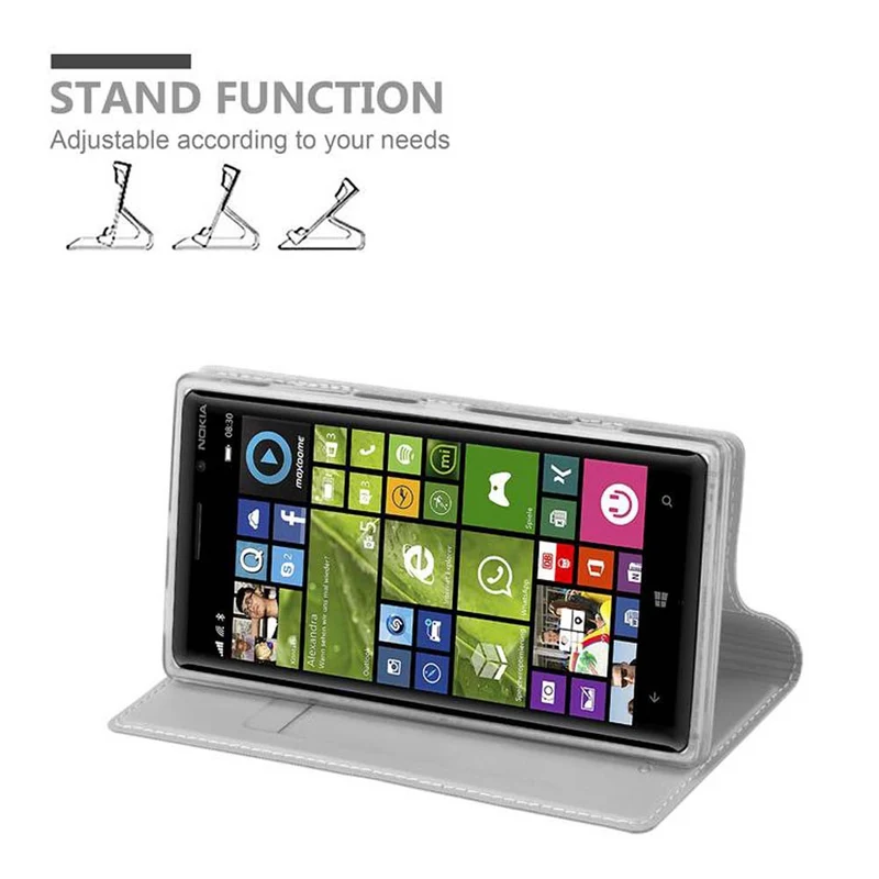 Cadorabo Hülle kompatibel mit Nokia Lumia 830 Schutzhülle mit Magnetverschluss, Standfunktion und Kartenfach