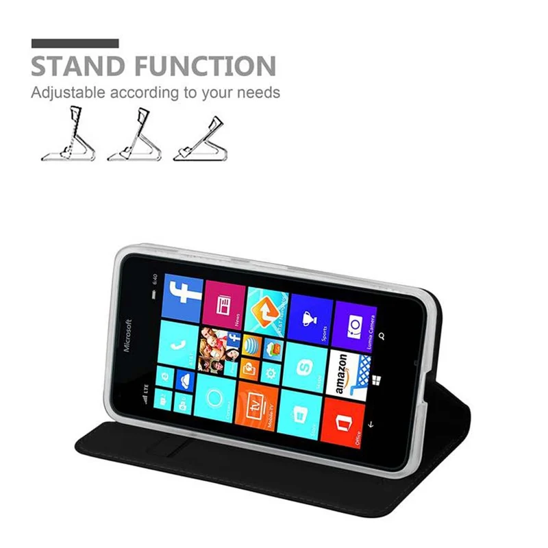 Cadorabo Hülle kompatibel mit Nokia Lumia 640 Schutzhülle mit Magnetverschluss, Standfunktion und Kartenfach