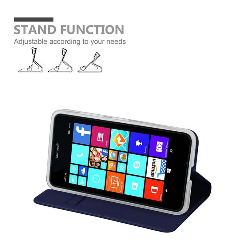 Cadorabo Hülle kompatibel mit Nokia Lumia 640 Schutzhülle mit Magnetverschluss, Standfunktion und Kartenfach