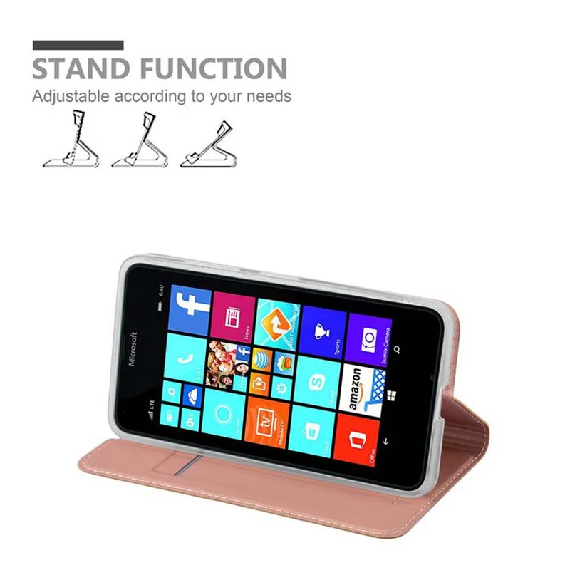 Cadorabo Hülle kompatibel mit Nokia Lumia 640 Schutzhülle mit Magnetverschluss, Standfunktion und Kartenfach