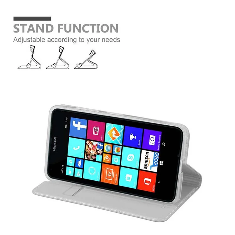 Cadorabo Hülle kompatibel mit Nokia Lumia 640 Schutzhülle mit Magnetverschluss, Standfunktion und Kartenfach