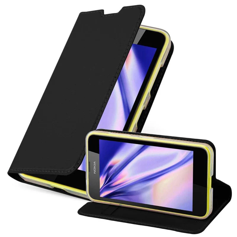Cadorabo Hülle kompatibel mit Nokia Lumia 630 / 635 Schutzhülle mit Magnetverschluss, Standfunktion und Kartenfach