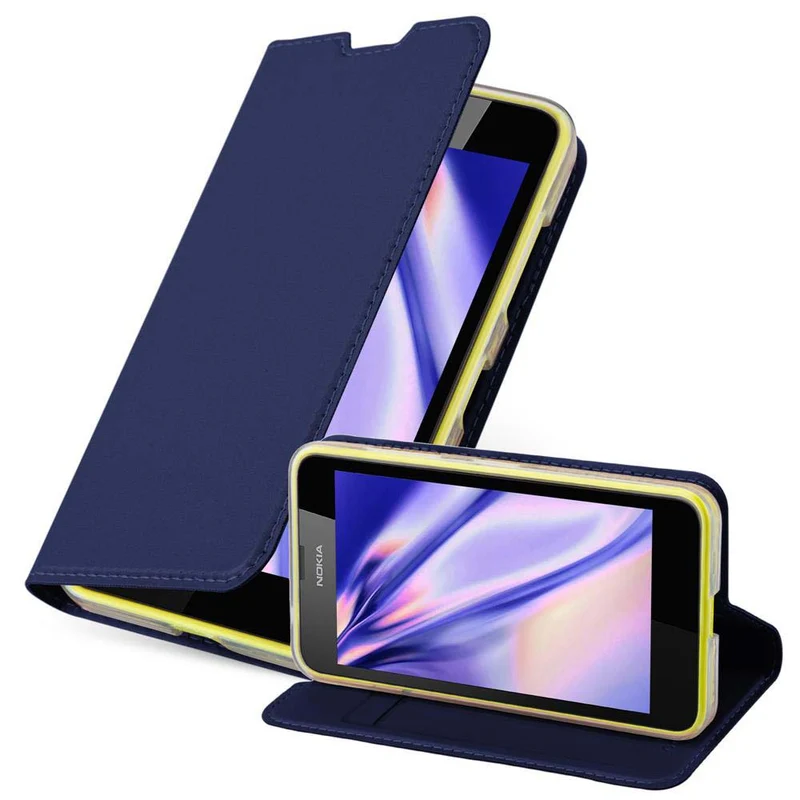 Cadorabo Hülle kompatibel mit Nokia Lumia 630 / 635 Schutzhülle mit Magnetverschluss, Standfunktion und Kartenfach