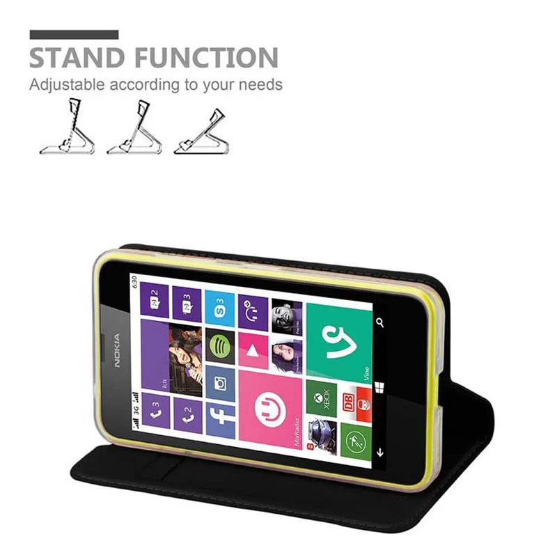 Cadorabo Hülle kompatibel mit Nokia Lumia 630 / 635 Schutzhülle mit Magnetverschluss, Standfunktion und Kartenfach