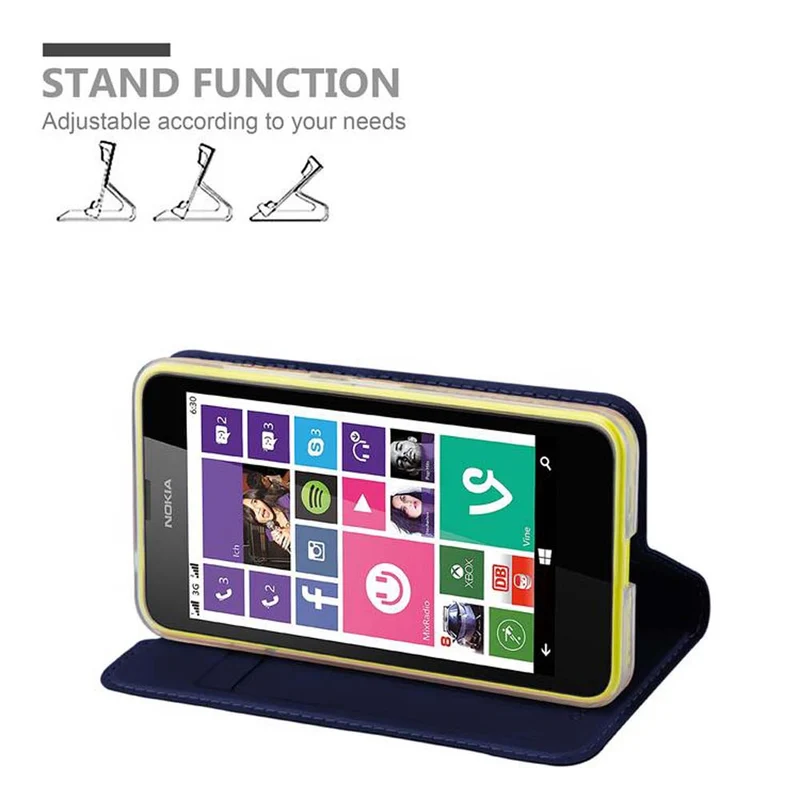 Cadorabo Hülle kompatibel mit Nokia Lumia 630 / 635 Schutzhülle mit Magnetverschluss, Standfunktion und Kartenfach