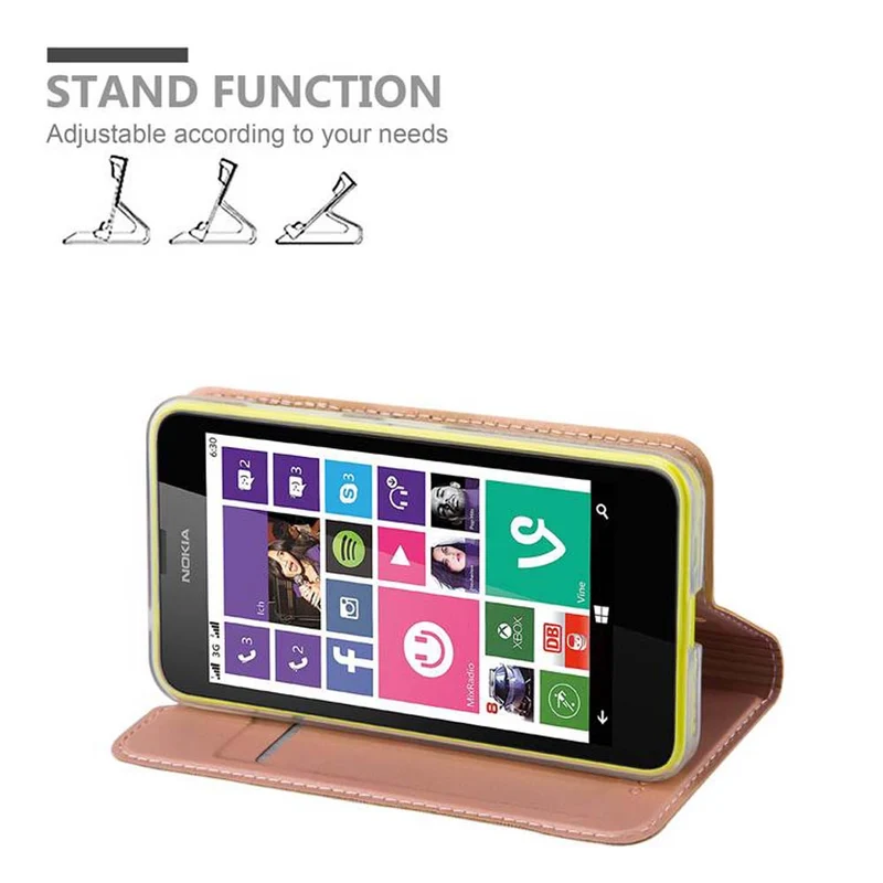 Cadorabo Hülle kompatibel mit Nokia Lumia 630 / 635 Schutzhülle mit Magnetverschluss, Standfunktion und Kartenfach