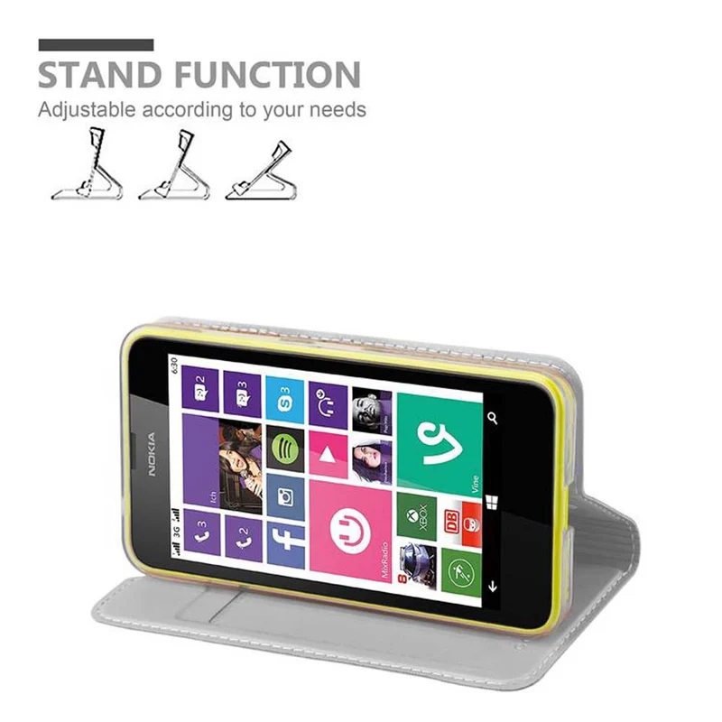 Cadorabo Hülle kompatibel mit Nokia Lumia 630 / 635 Schutzhülle mit Magnetverschluss, Standfunktion und Kartenfach