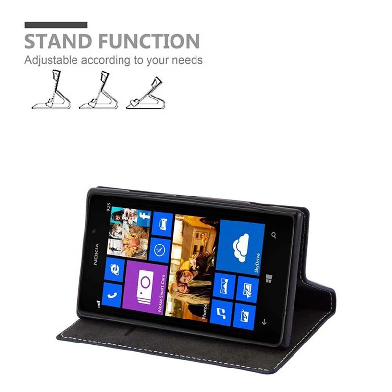 Cadorabo Hülle kompatibel mit Nokia Lumia 925 Schutzhülle mit Magnetverschluss, Standfunktion und Kartenfach