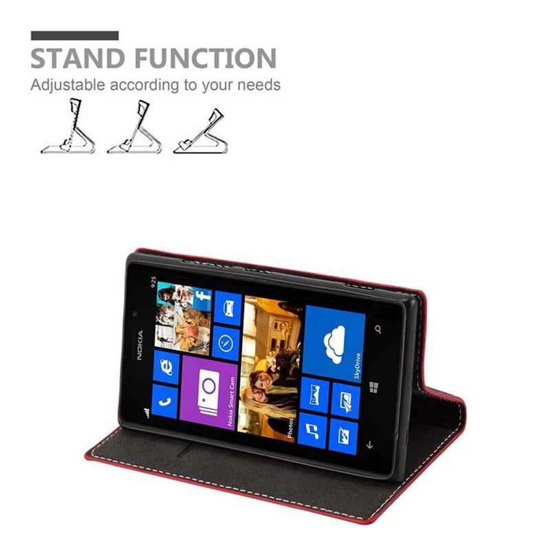 Cadorabo Hülle kompatibel mit Nokia Lumia 925 Schutzhülle mit Magnetverschluss, Standfunktion und Kartenfach