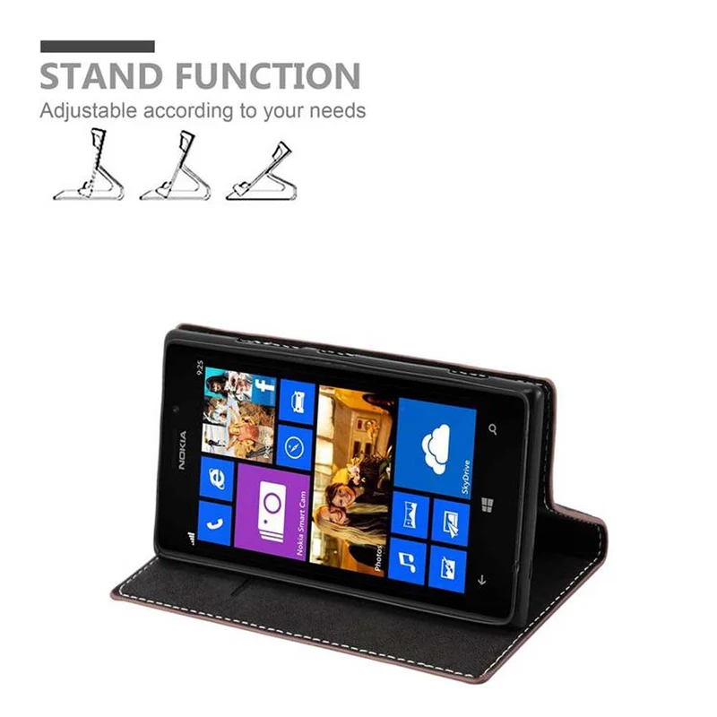 Cadorabo Hülle kompatibel mit Nokia Lumia 925 Schutzhülle mit Magnetverschluss, Standfunktion und Kartenfach