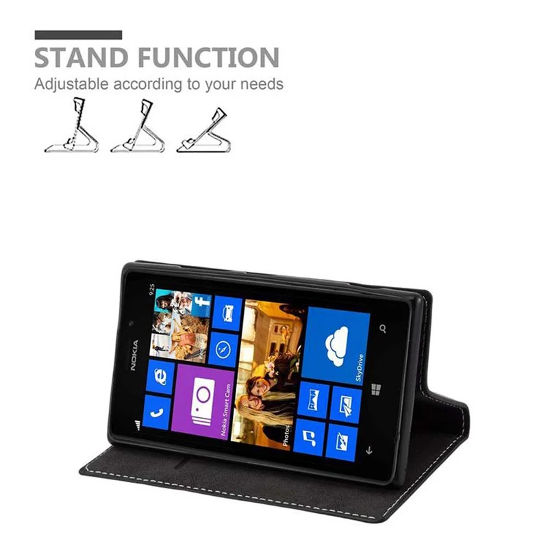 Cadorabo Hülle kompatibel mit Nokia Lumia 925 Schutzhülle mit Magnetverschluss, Standfunktion und Kartenfach