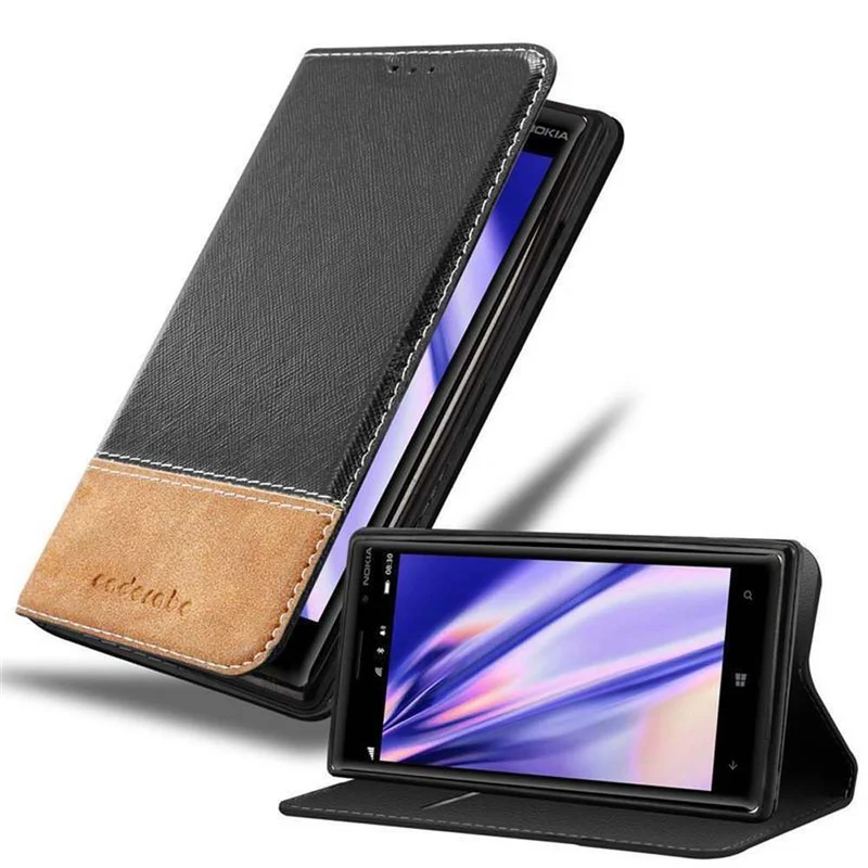 Cadorabo Hülle kompatibel mit Nokia Lumia 830 Schutzhülle mit Magnetverschluss, Standfunktion und Kartenfach