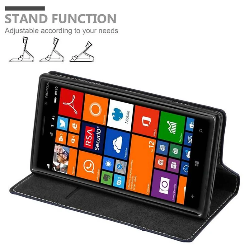 Cadorabo Hülle kompatibel mit Nokia Lumia 830 Schutzhülle mit Magnetverschluss, Standfunktion und Kartenfach