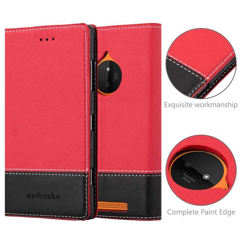 Cadorabo Hülle kompatibel mit Nokia Lumia 830 Schutzhülle mit Magnetverschluss, Standfunktion und Kartenfach
