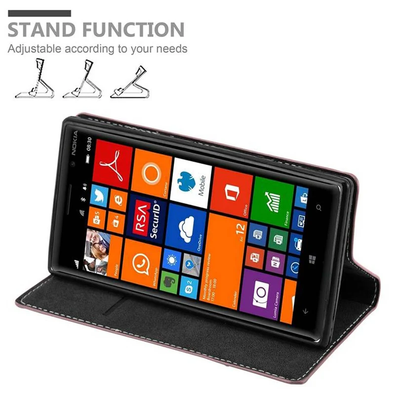 Cadorabo Hülle kompatibel mit Nokia Lumia 830 Schutzhülle mit Magnetverschluss, Standfunktion und Kartenfach