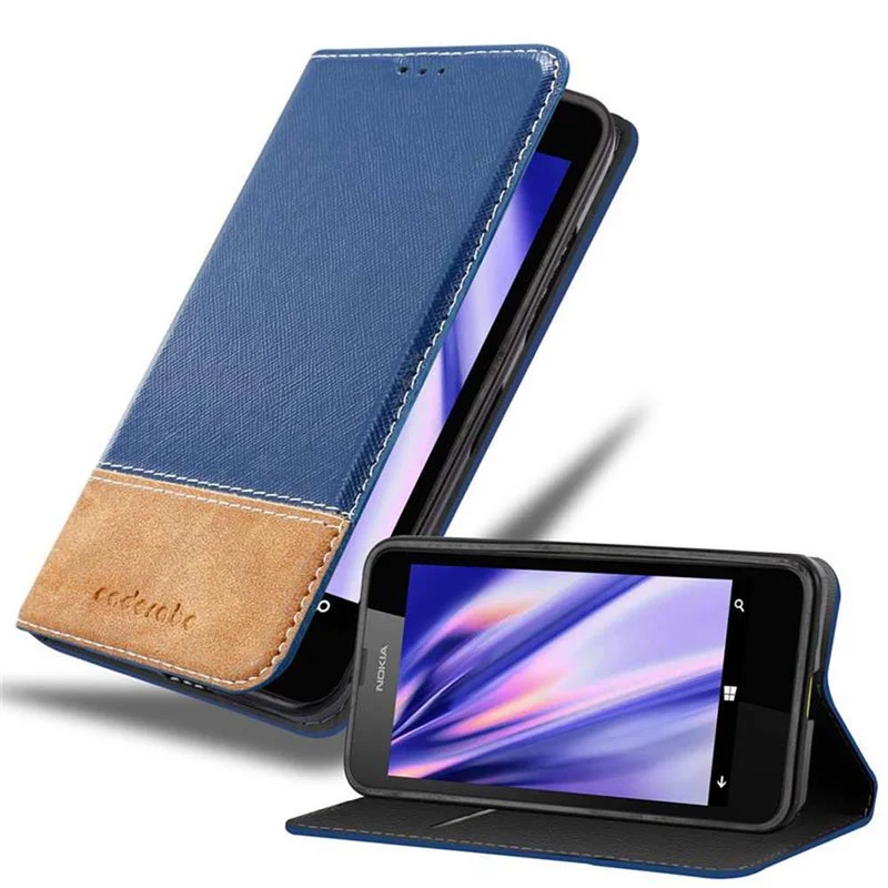 Cadorabo Hülle kompatibel mit Nokia Lumia 630 / 635 Schutzhülle mit Magnetverschluss, Standfunktion und Kartenfach