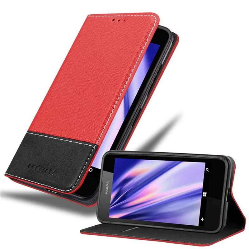 Cadorabo Hülle kompatibel mit Nokia Lumia 630 / 635 Schutzhülle mit Magnetverschluss, Standfunktion und Kartenfach