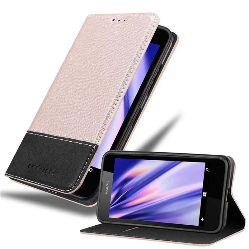 Cadorabo Hülle kompatibel mit Nokia Lumia 630 / 635 Schutzhülle mit Magnetverschluss, Standfunktion und Kartenfach