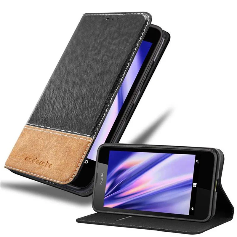 Cadorabo Hülle kompatibel mit Nokia Lumia 630 / 635 Schutzhülle mit Magnetverschluss, Standfunktion und Kartenfach