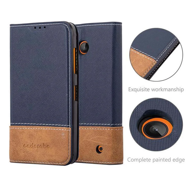 Cadorabo Hülle kompatibel mit Nokia Lumia 630 / 635 Schutzhülle mit Magnetverschluss, Standfunktion und Kartenfach