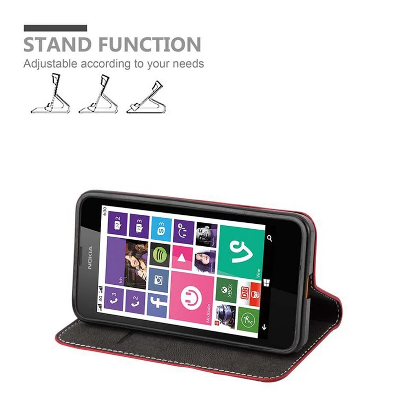 Cadorabo Hülle kompatibel mit Nokia Lumia 630 / 635 Schutzhülle mit Magnetverschluss, Standfunktion und Kartenfach