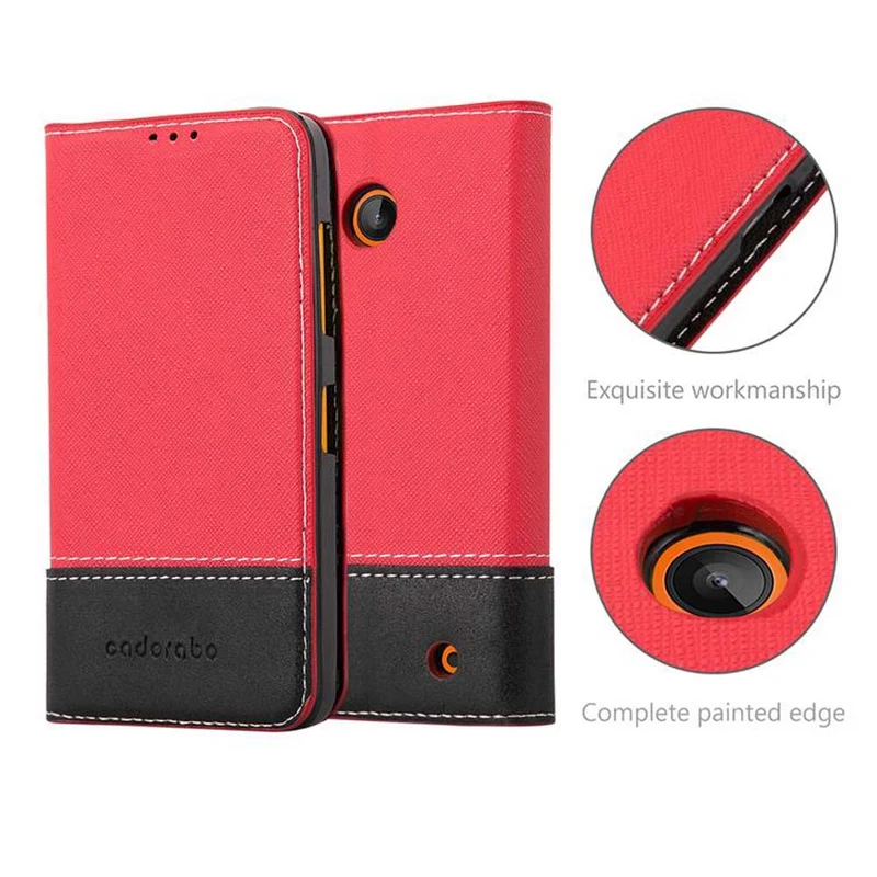 Cadorabo Hülle kompatibel mit Nokia Lumia 630 / 635 Schutzhülle mit Magnetverschluss, Standfunktion und Kartenfach
