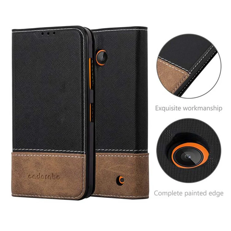 Cadorabo Hülle kompatibel mit Nokia Lumia 630 / 635 Schutzhülle mit Magnetverschluss, Standfunktion und Kartenfach