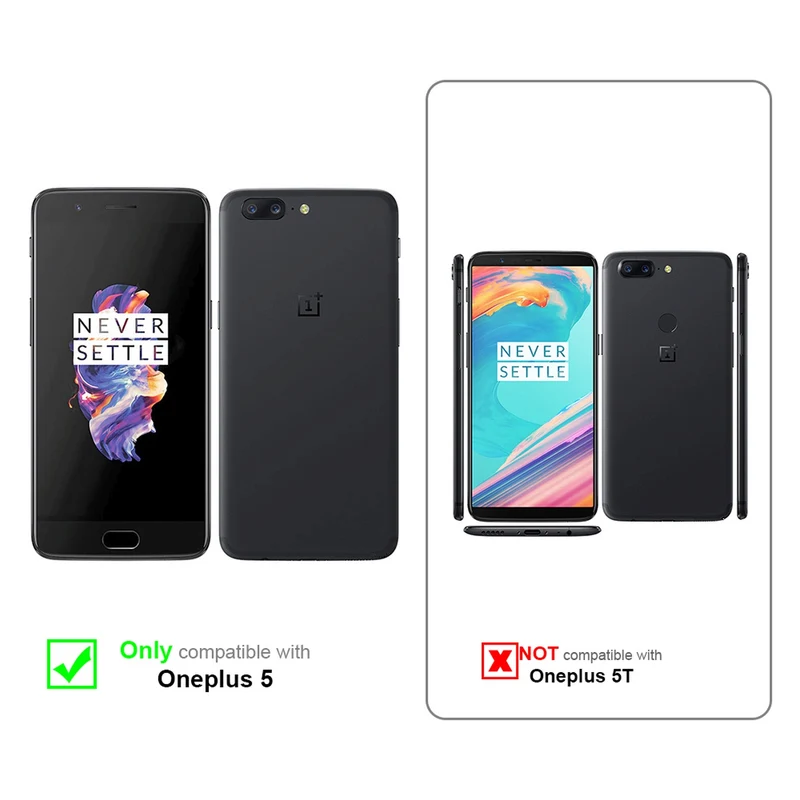 Cadorabo Hülle kompatibel mit OnePlus 5 Schutzhülle mit Magnetverschluss, Standfunktion und Kartenfach