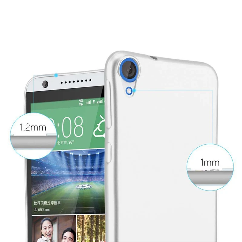 Cadorabo Hülle kompatibel mit HTC Desire 820 Schutzhülle aus flexiblem TPU Silikon