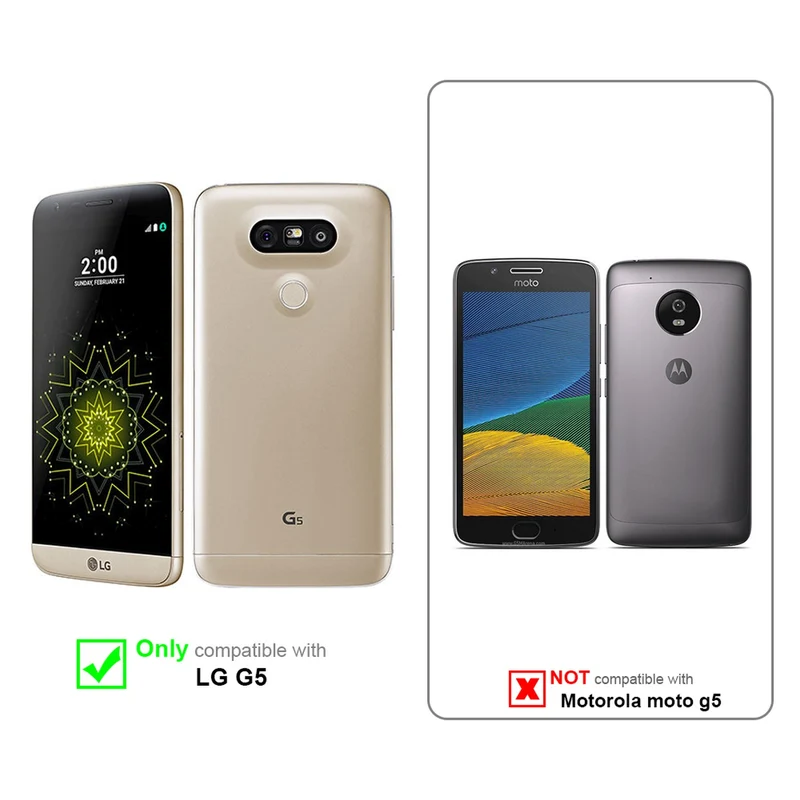 Cadorabo Hülle kompatibel mit LG G5 Schutzhülle aus flexiblem TPU Silikon