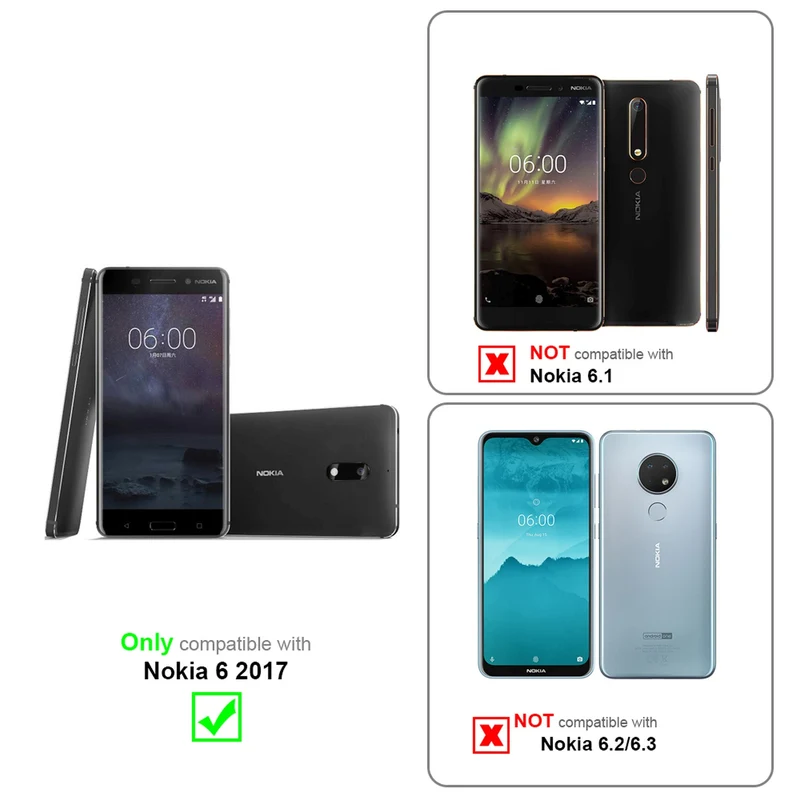 Cadorabo Hülle kompatibel mit Nokia 6 2017 Schutzhülle aus flexiblem TPU Silikon